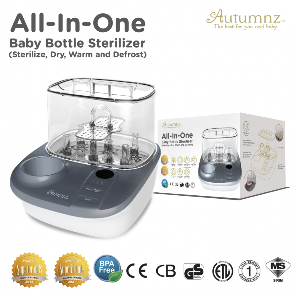 AUTUMNZ AllInOne Baby Bottle Sterilizer (Sterilise, Dry, Warm and Defrost)