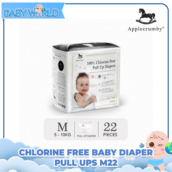 APPLECRUMBY Chlorine Free Baby Diaper Pull Ups M22(1Pack)
